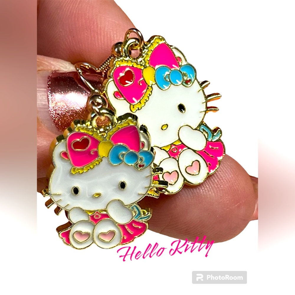 Cute cartoon Kitty earrings with stainless hooks